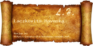 Laczkovits Havaska névjegykártya